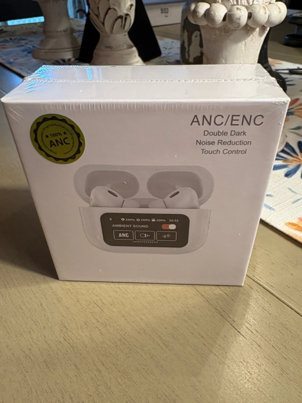 White ANC/ENC Wireless Earbuds with Charging Case